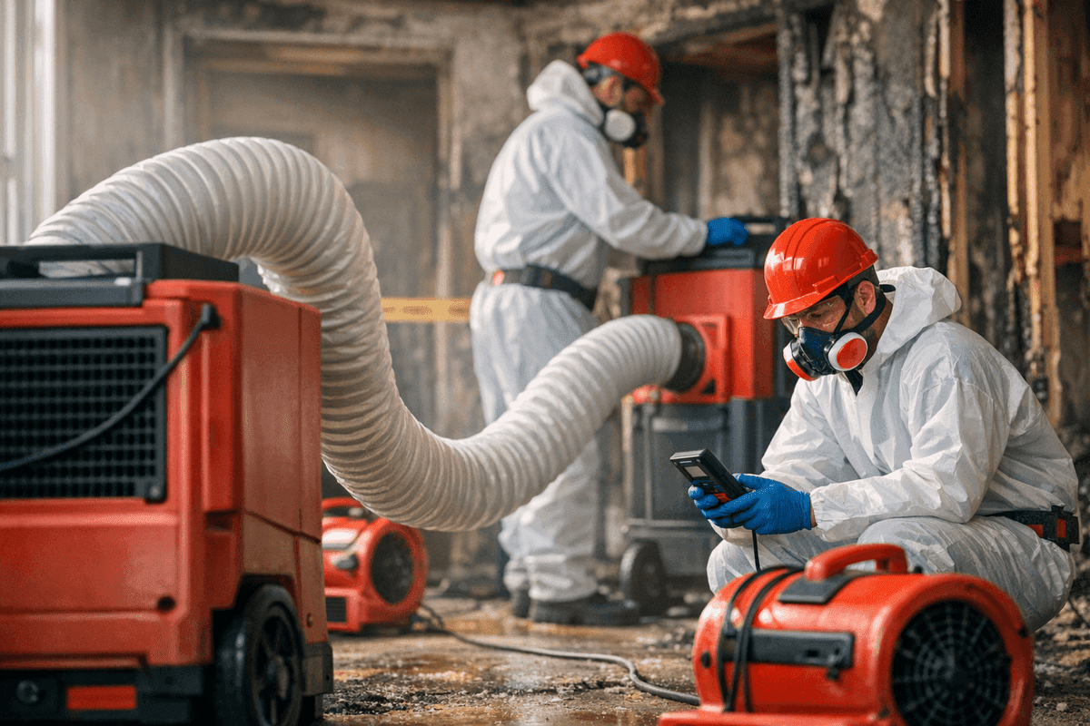 Dehumidification service by Alamo Fire Chiefs